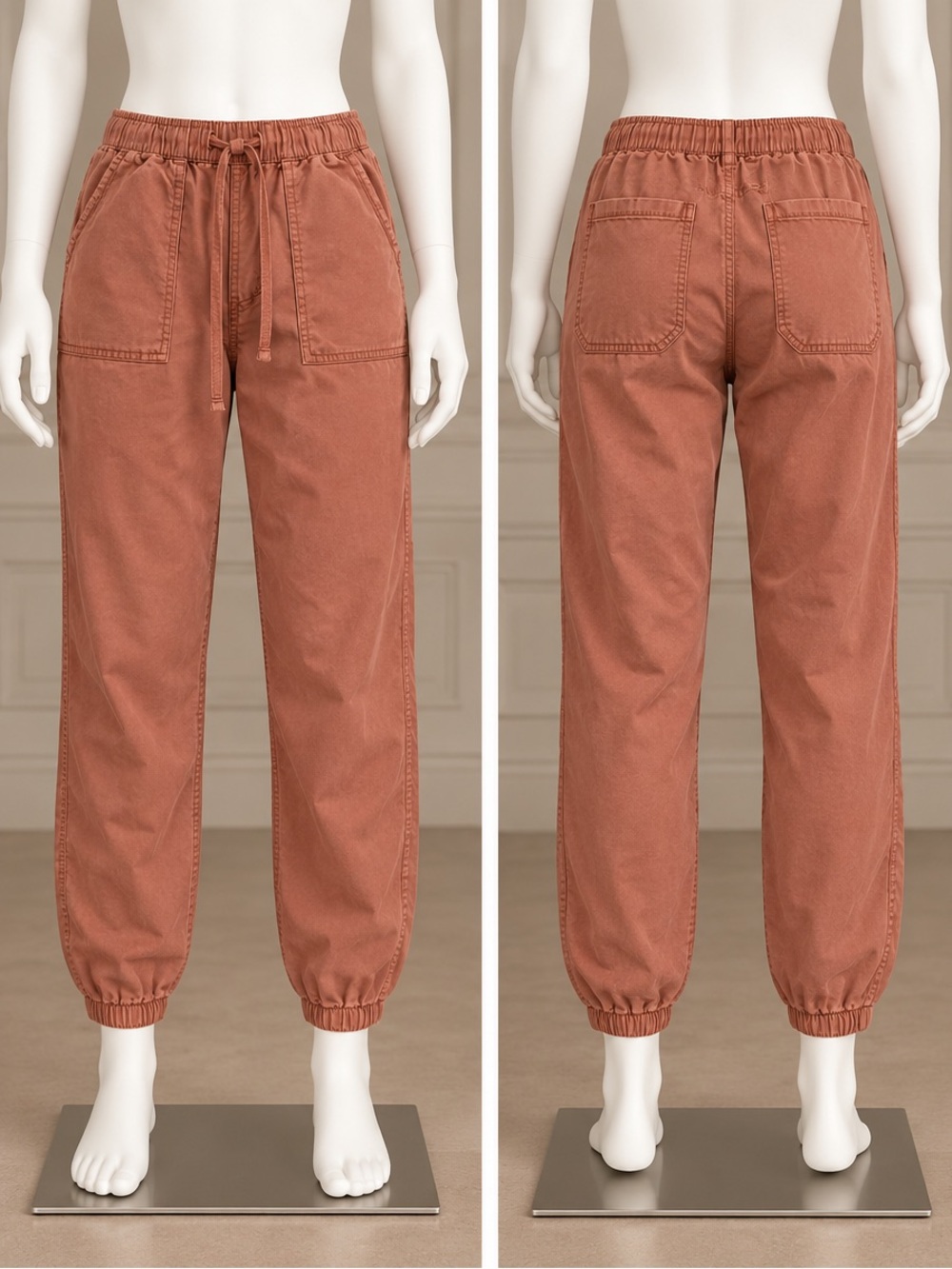 Sanctuary Terracotta Drawstring Utility Joggers